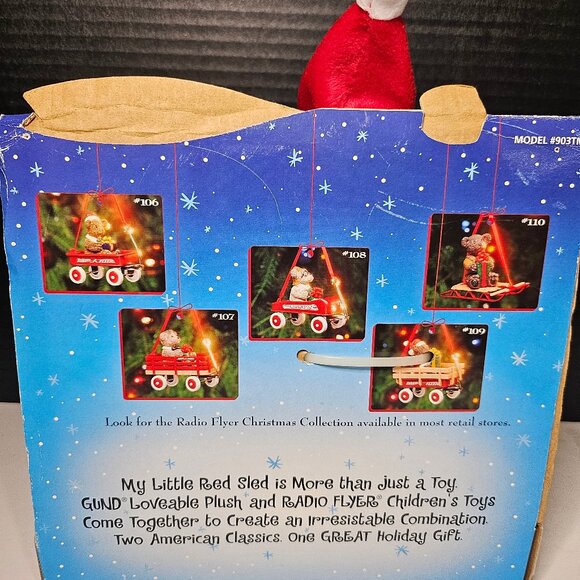 Jolly Santa Plush by Gund On Radio Flyer Sled Toy Inbox - Picture 5 of 9